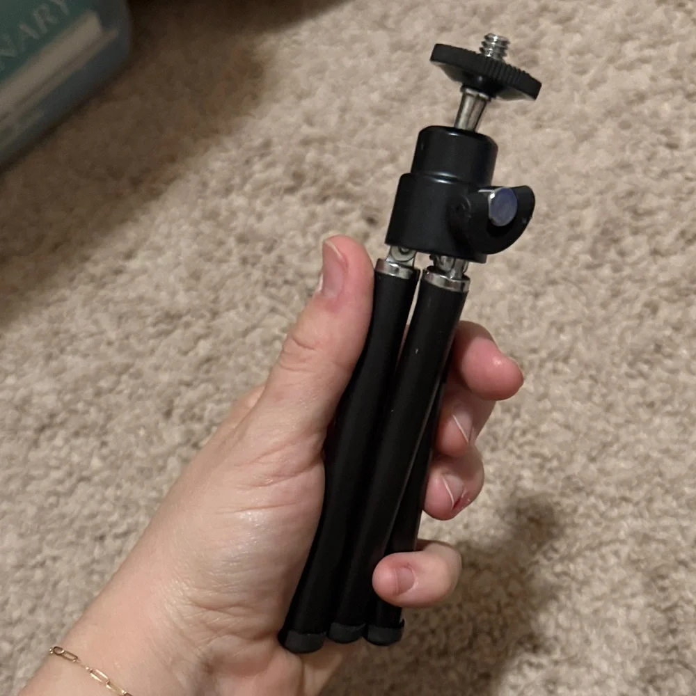 Black Mini Camera Tripod - Compact Tabletop Mount